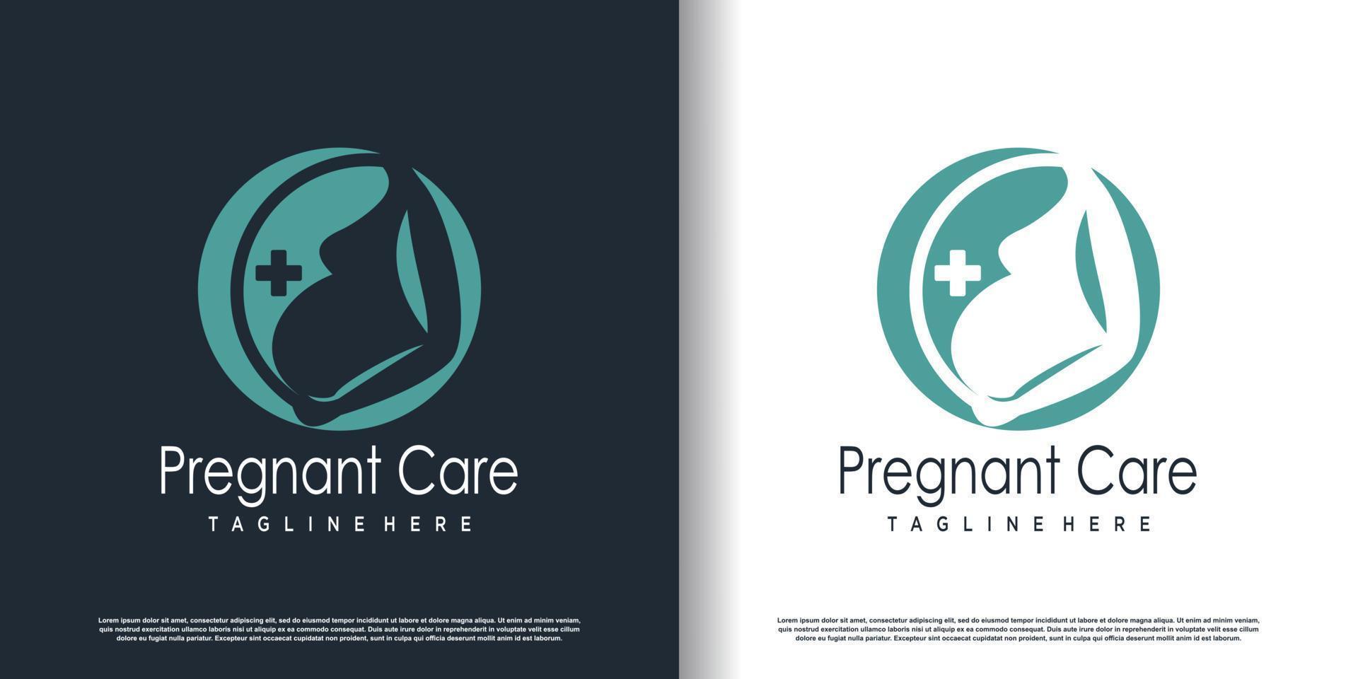 pregnant logo design vector with modern unique style concept premium vector