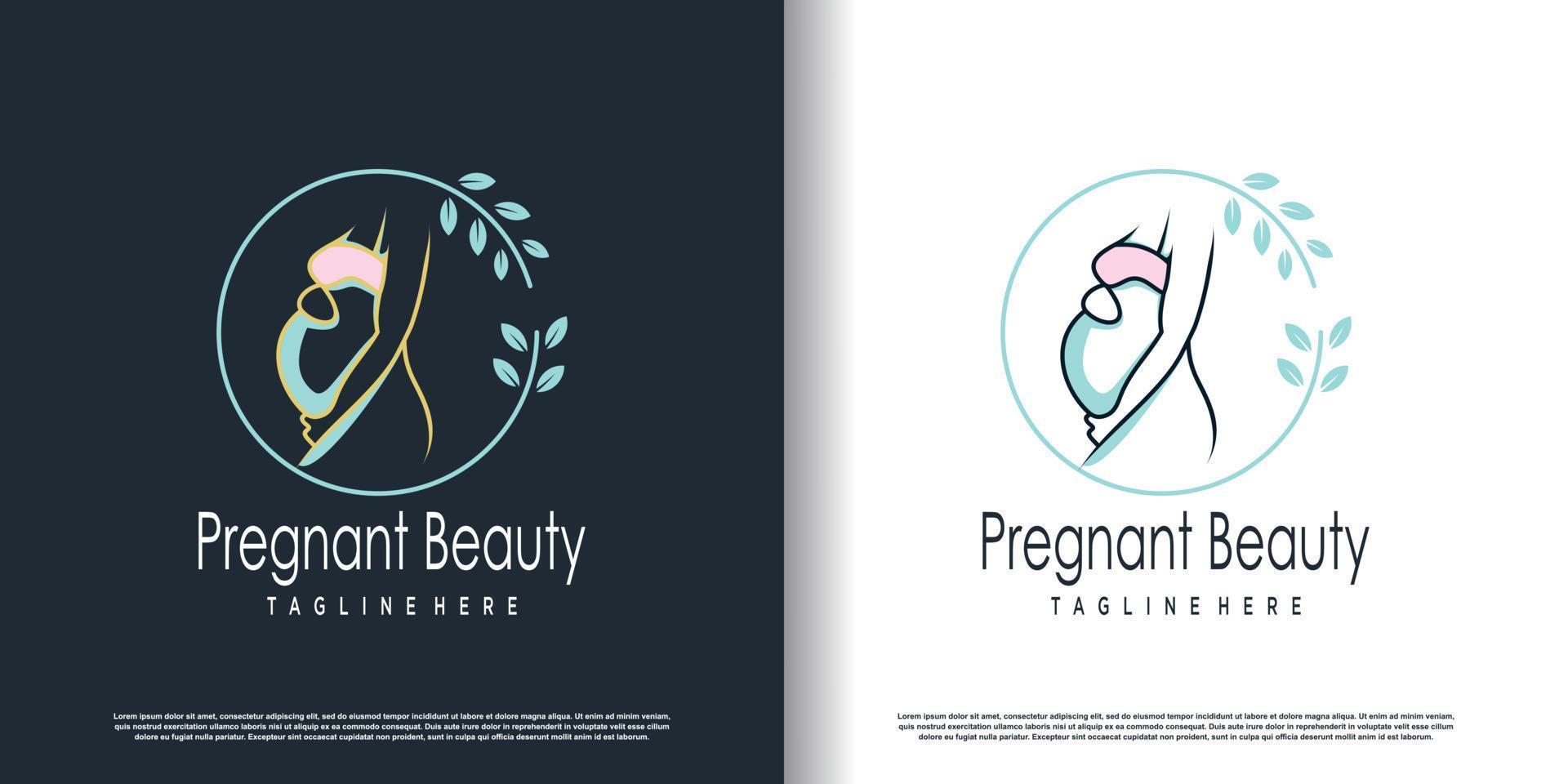 vector de diseño de logotipo embarazada con concepto de estilo único moderno vector premium