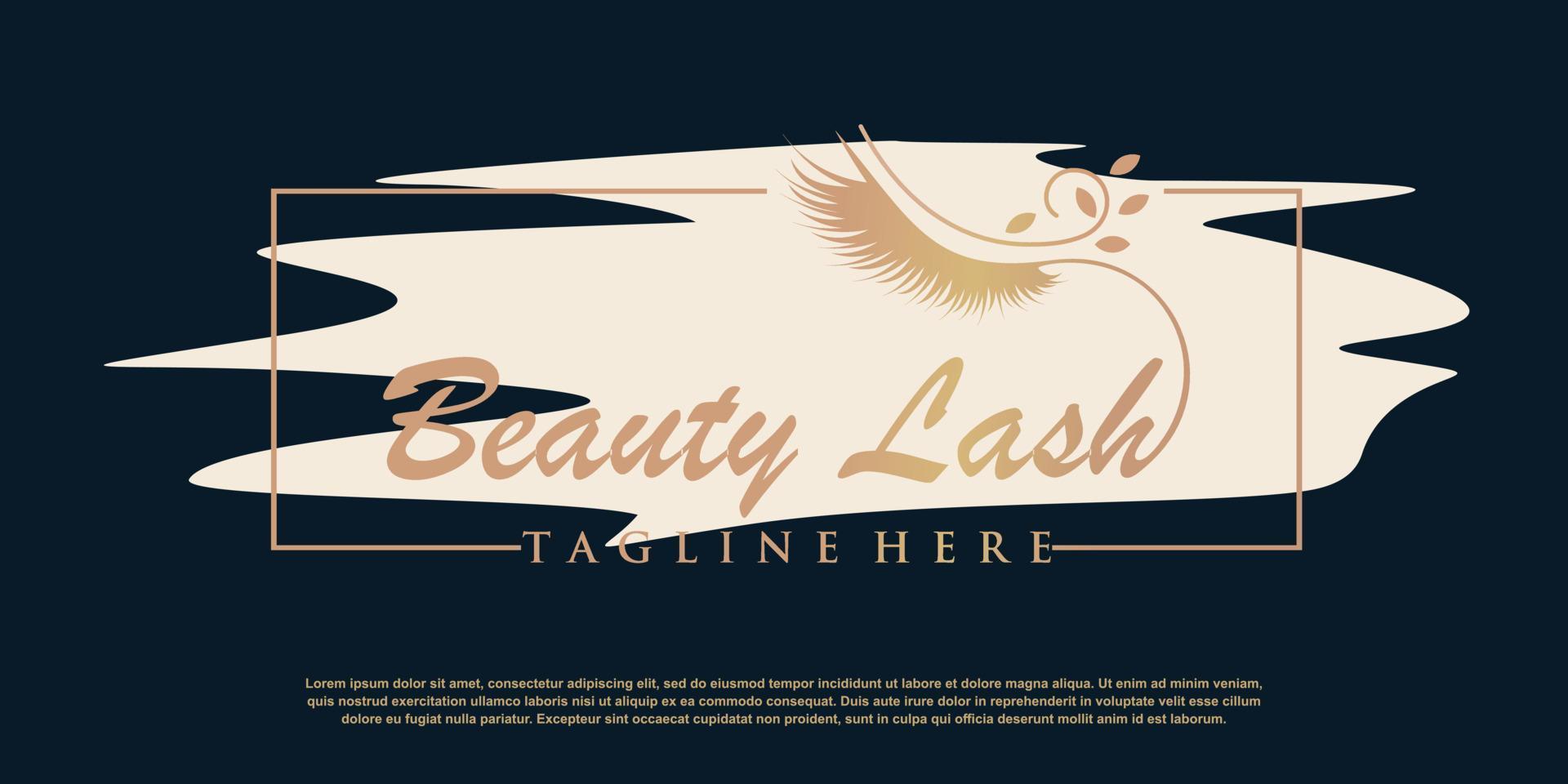 eyelash logo icon with modern unique style concept design premium vector
