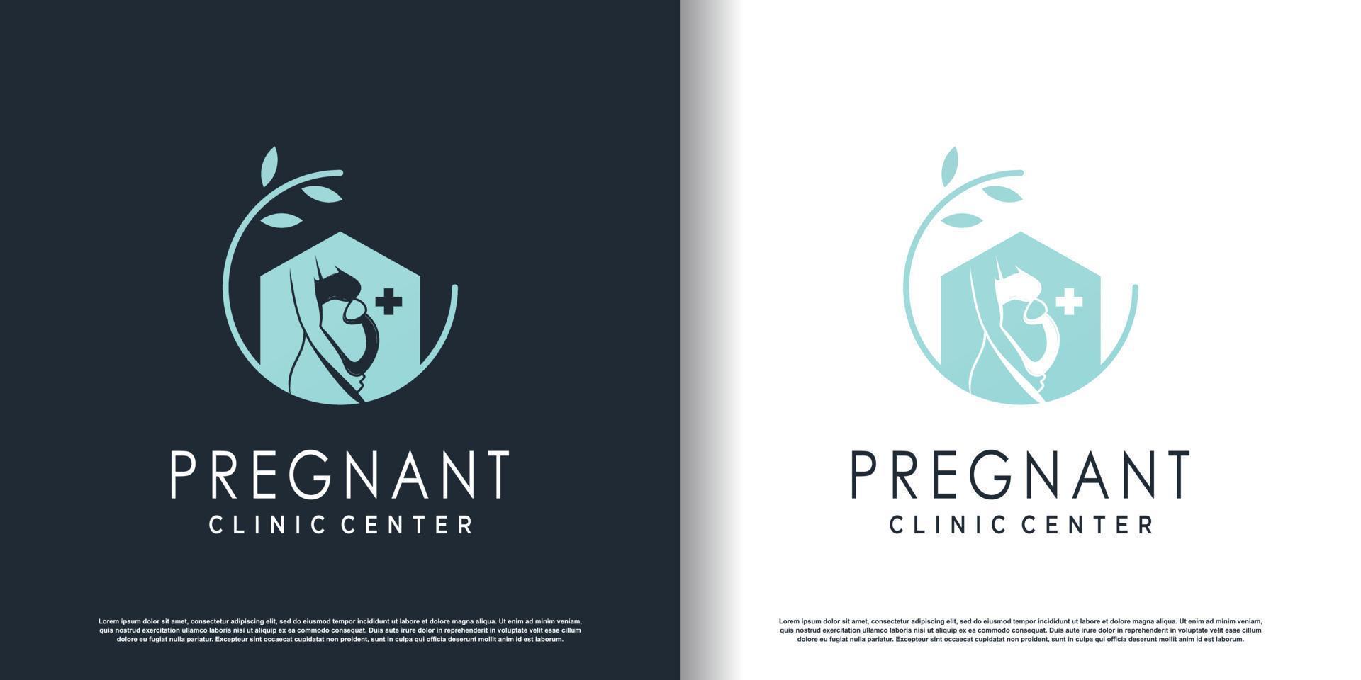 pregnant logo design vector with modern unique style concept premium vector
