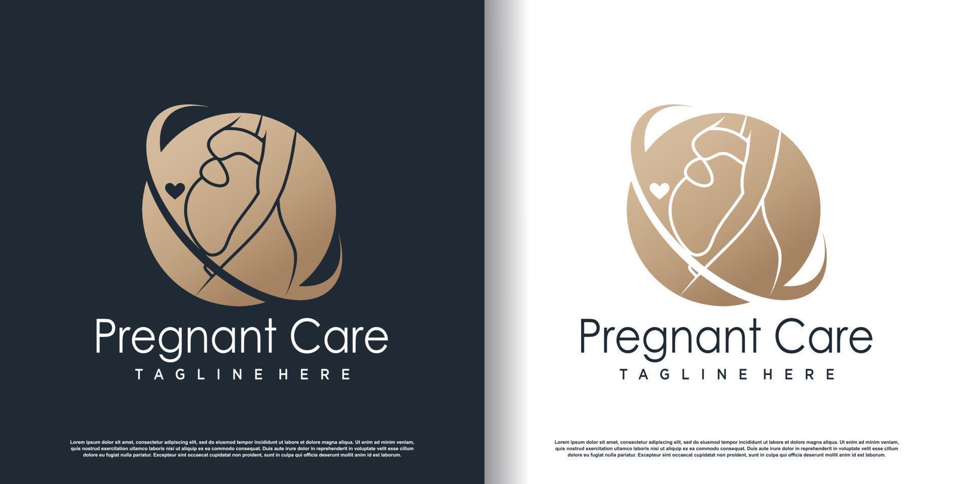 pregnant logo design vector with modern unique style concept premium vector