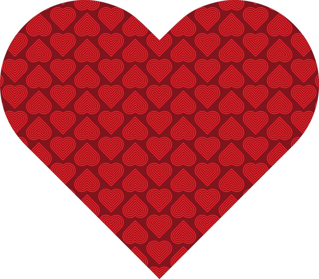 gráfico de vector de corazón de día de san valentín con patrón