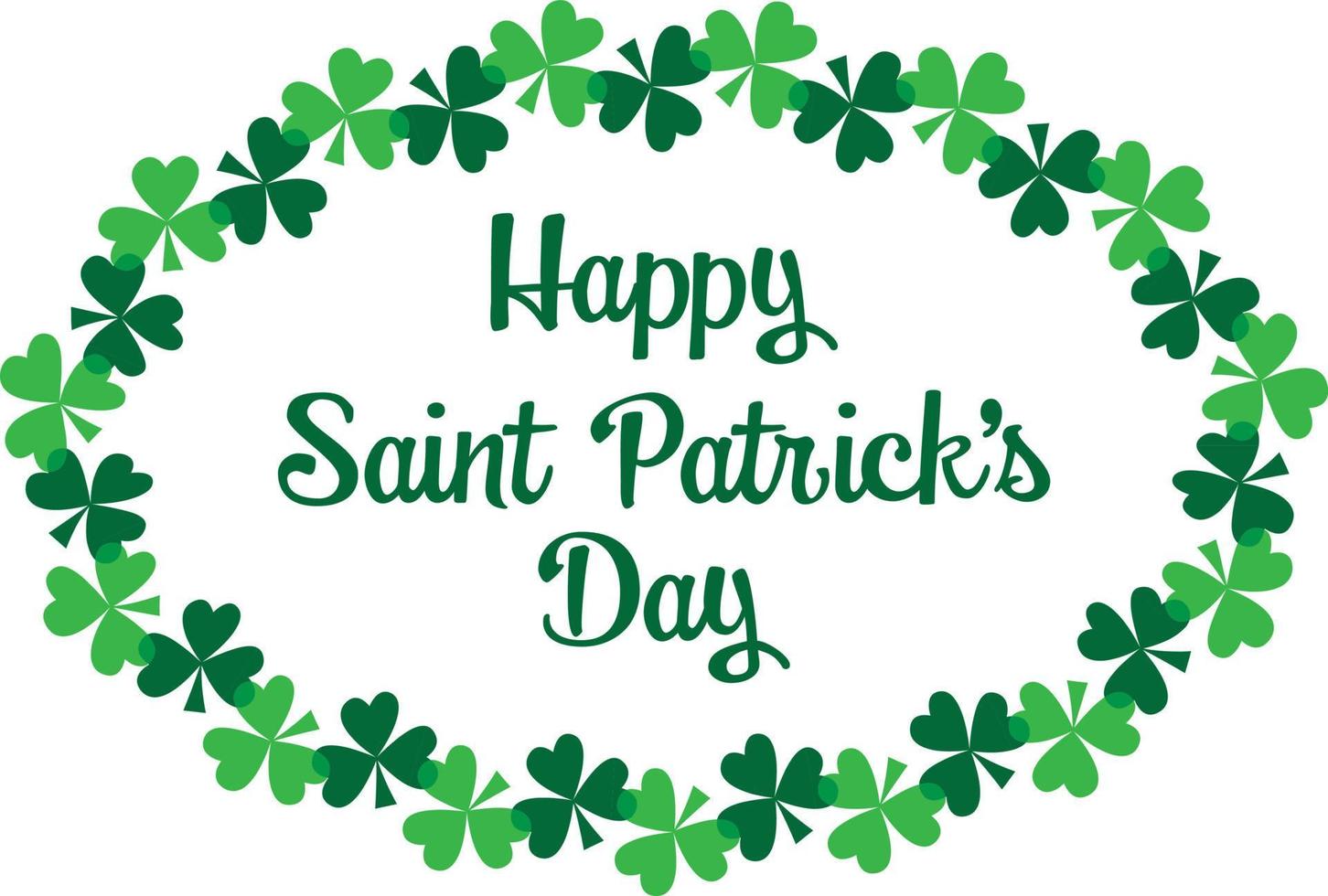 Happy Saint Patricks Day graphic with shamrock frame vector