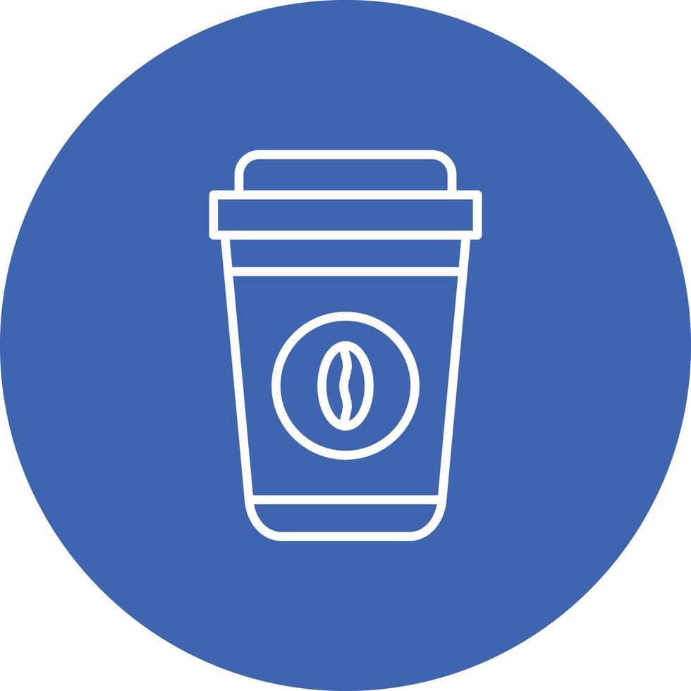 Coffee Takeaway Line Circle Background Icon vector