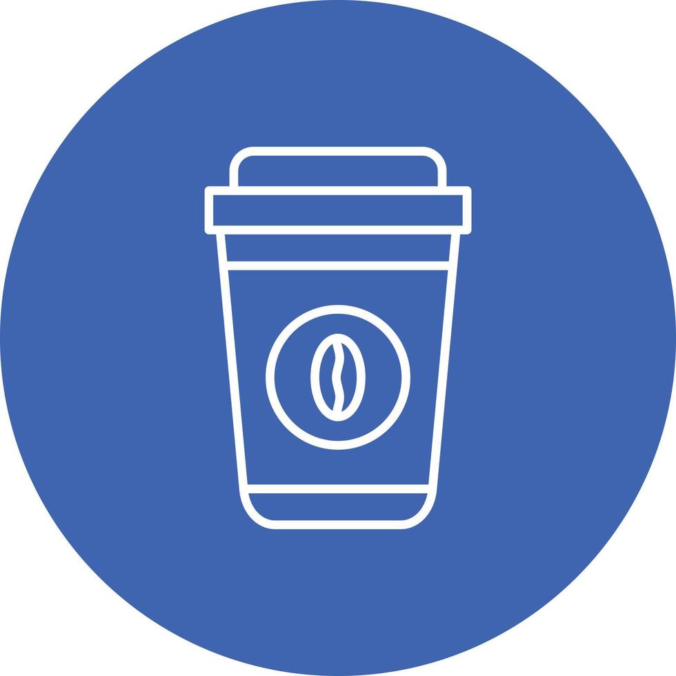 Coffee Takeaway Line Circle Background Icon vector