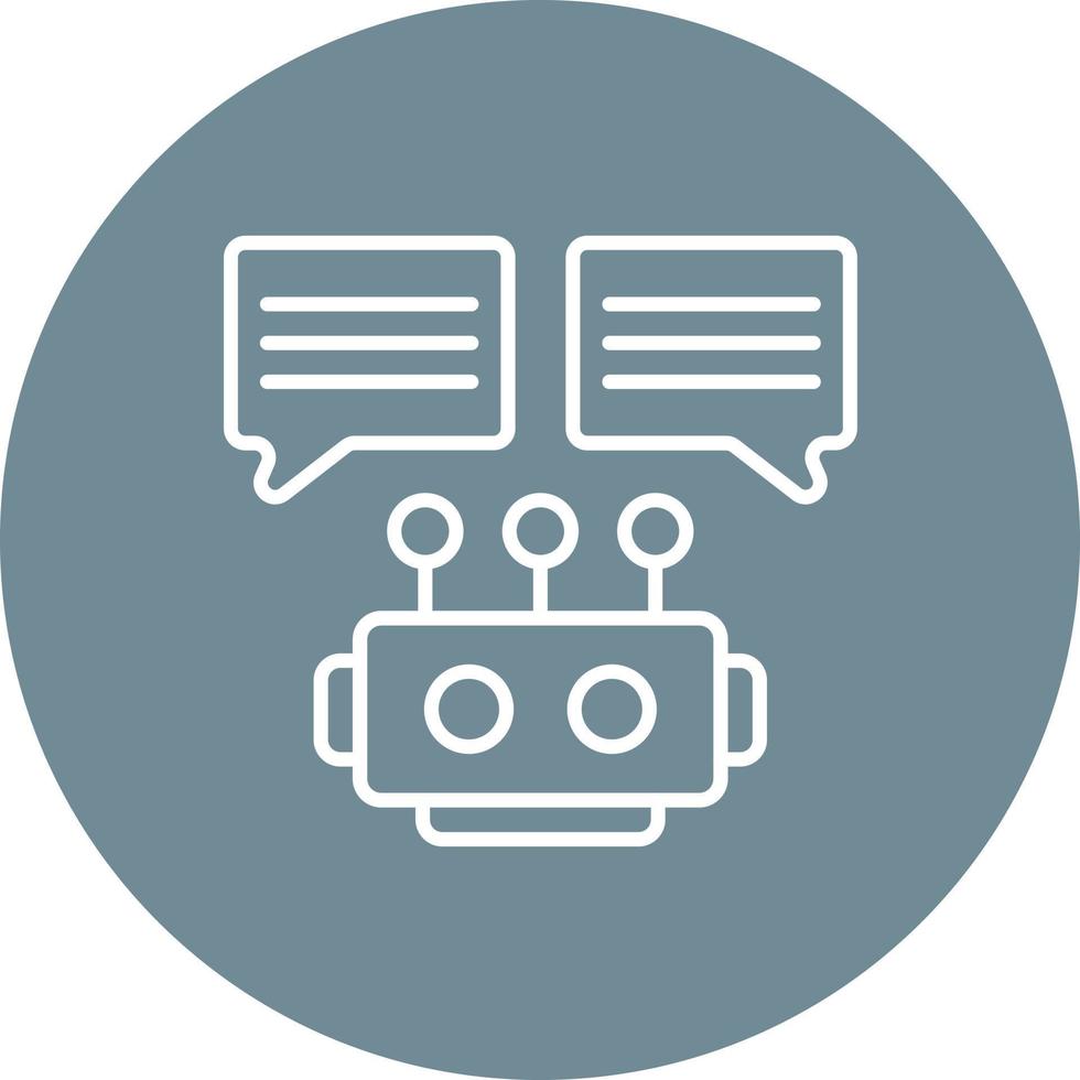 Chatbot Line Circle Background Icon vector