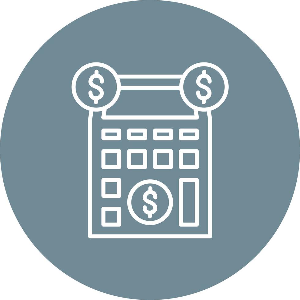 Budget Calculations Line Circle Background Icon vector