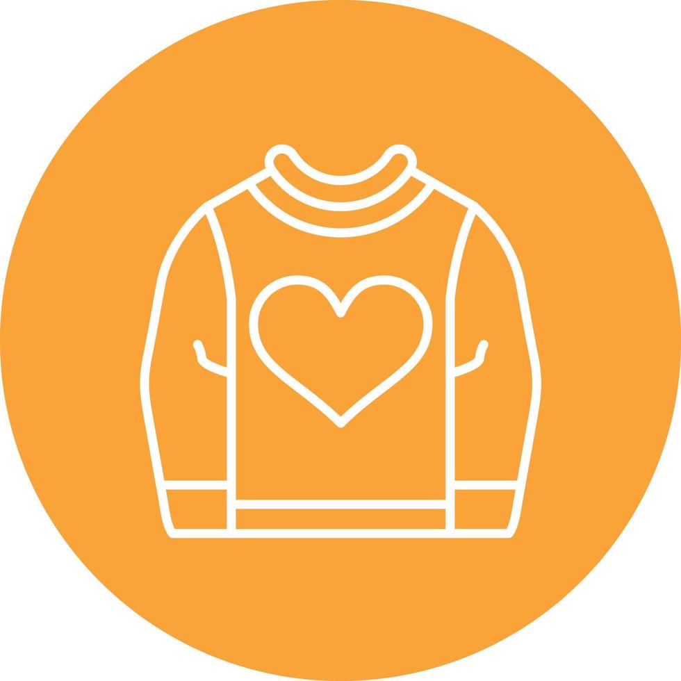 Sweatshirt Line Circle Background Icon vector