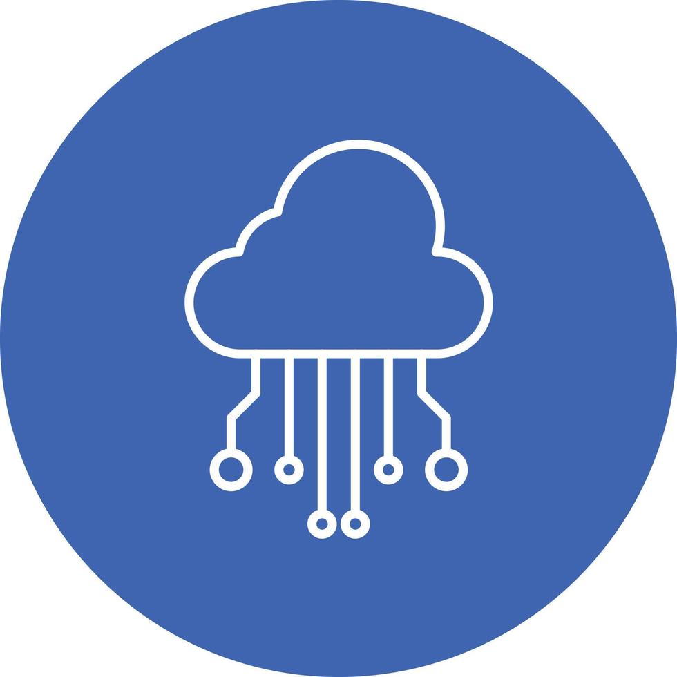 Cloud Computing Line Circle Background Icon vector