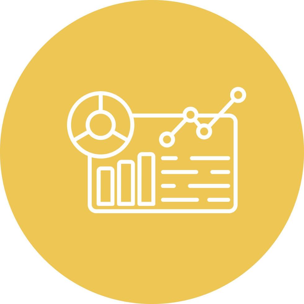 Data Reporting Line Circle Background Icon vector