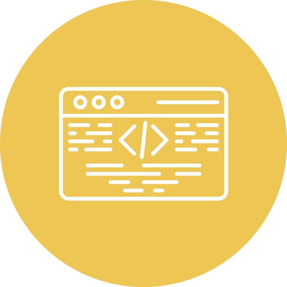 Programming Language Line Circle Background Icon vector