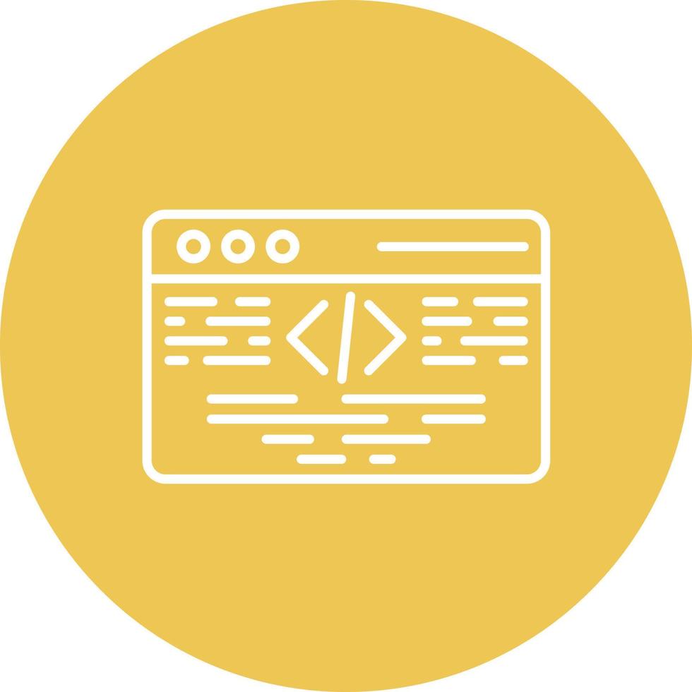 icono de fondo de círculo de línea de lenguaje de programación vector