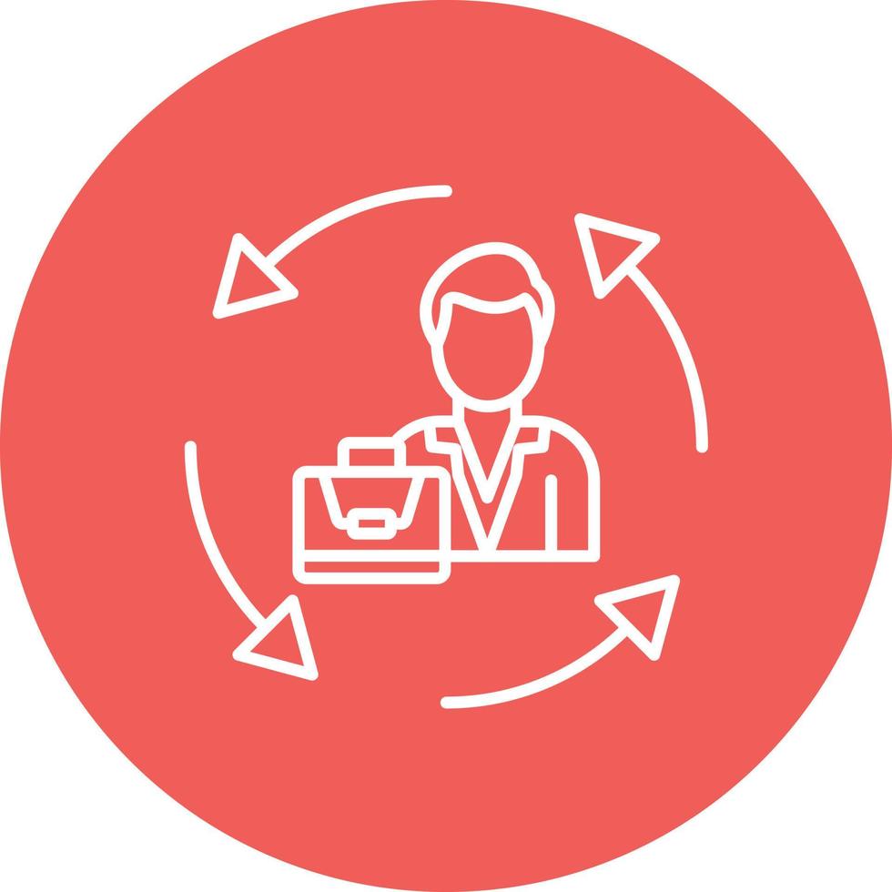 Job Rotation Line Circle Background Icon vector