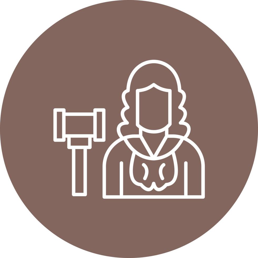 Judge Male Line Circle Background Icon vector