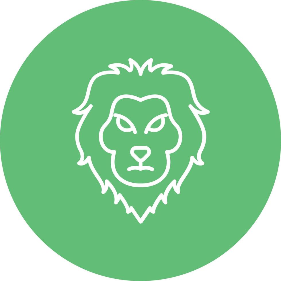 Mountain Lion Line Circle Background Icon vector