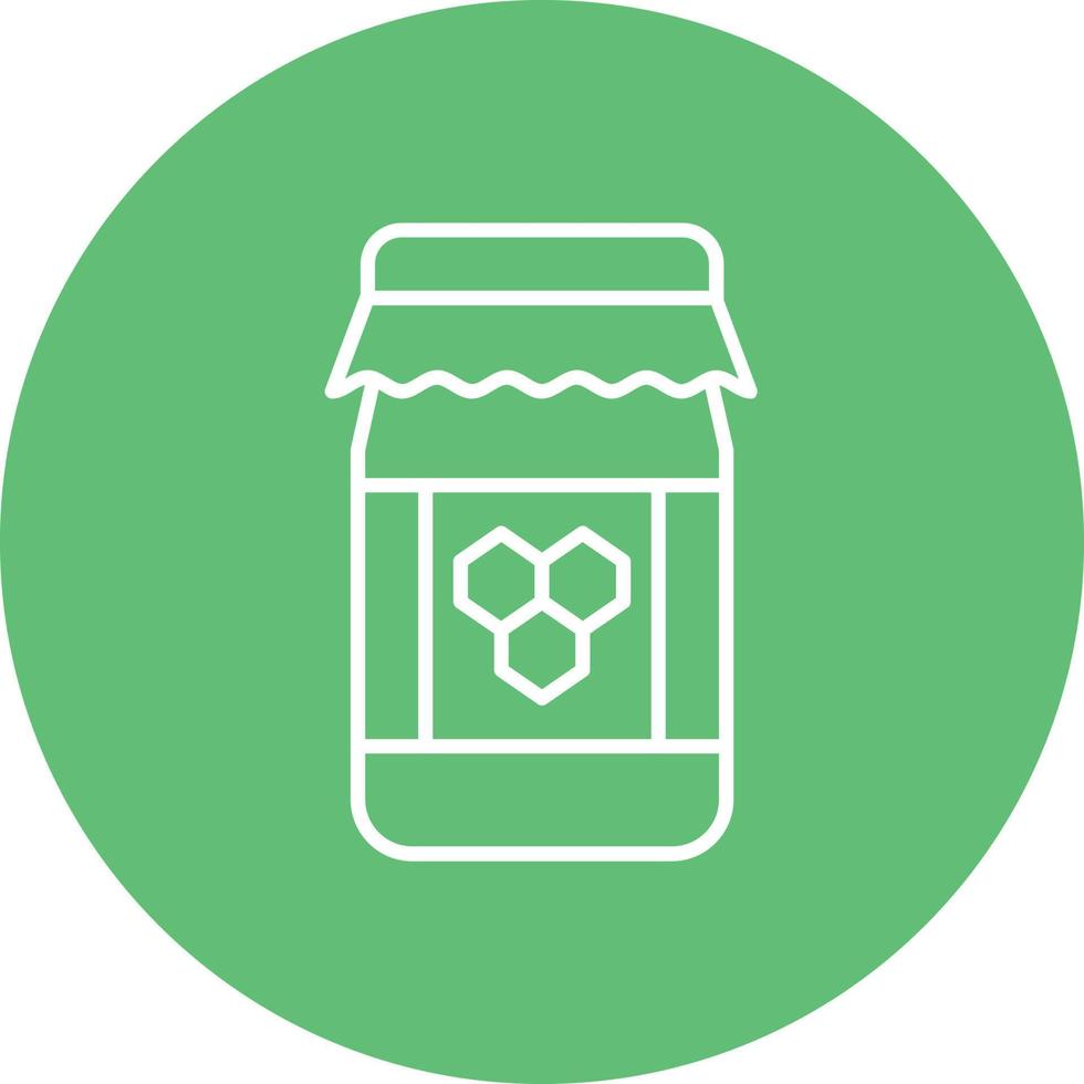 Honey Jar Line Circle Background Icon vector