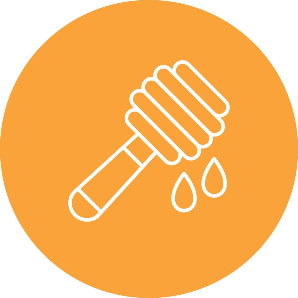 Honey Dipper Line Circle Background Icon vector