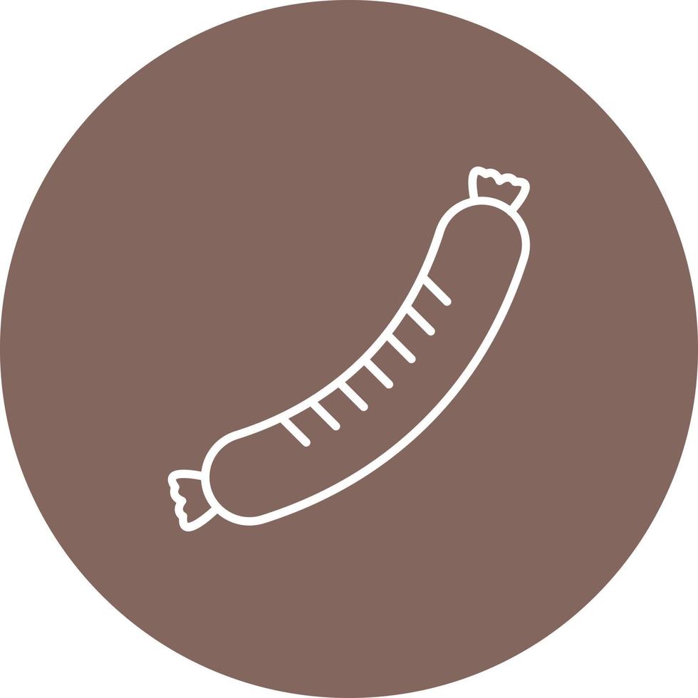 Sausage Line Circle Background Icon vector