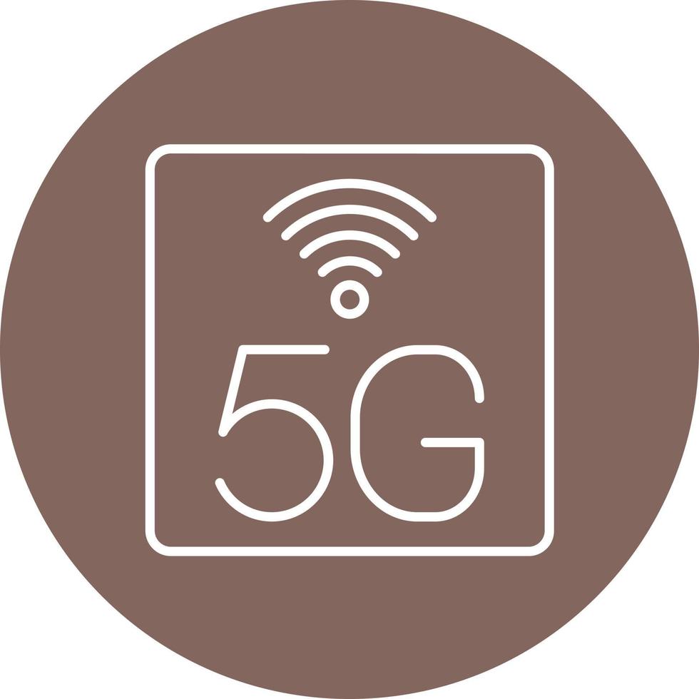 5G Network Line Circle Background Icon vector