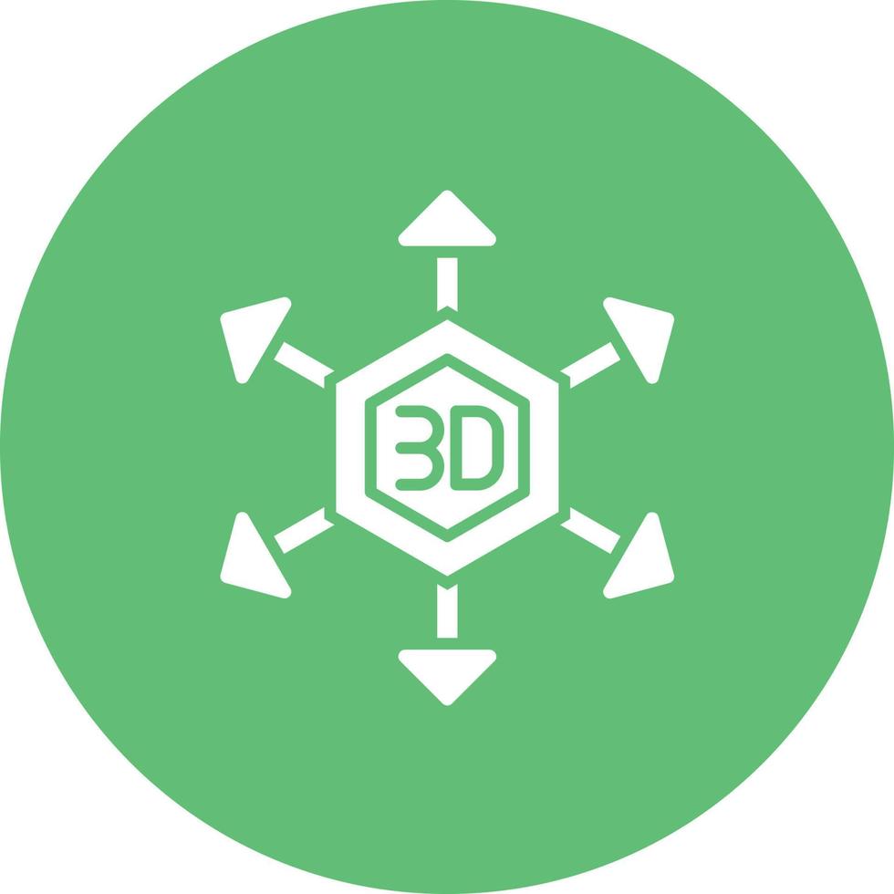 3D Modeling Glyph Circle Background Icon vector