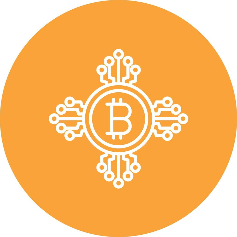 Cryptocurrency Line Circle Background Icon vector