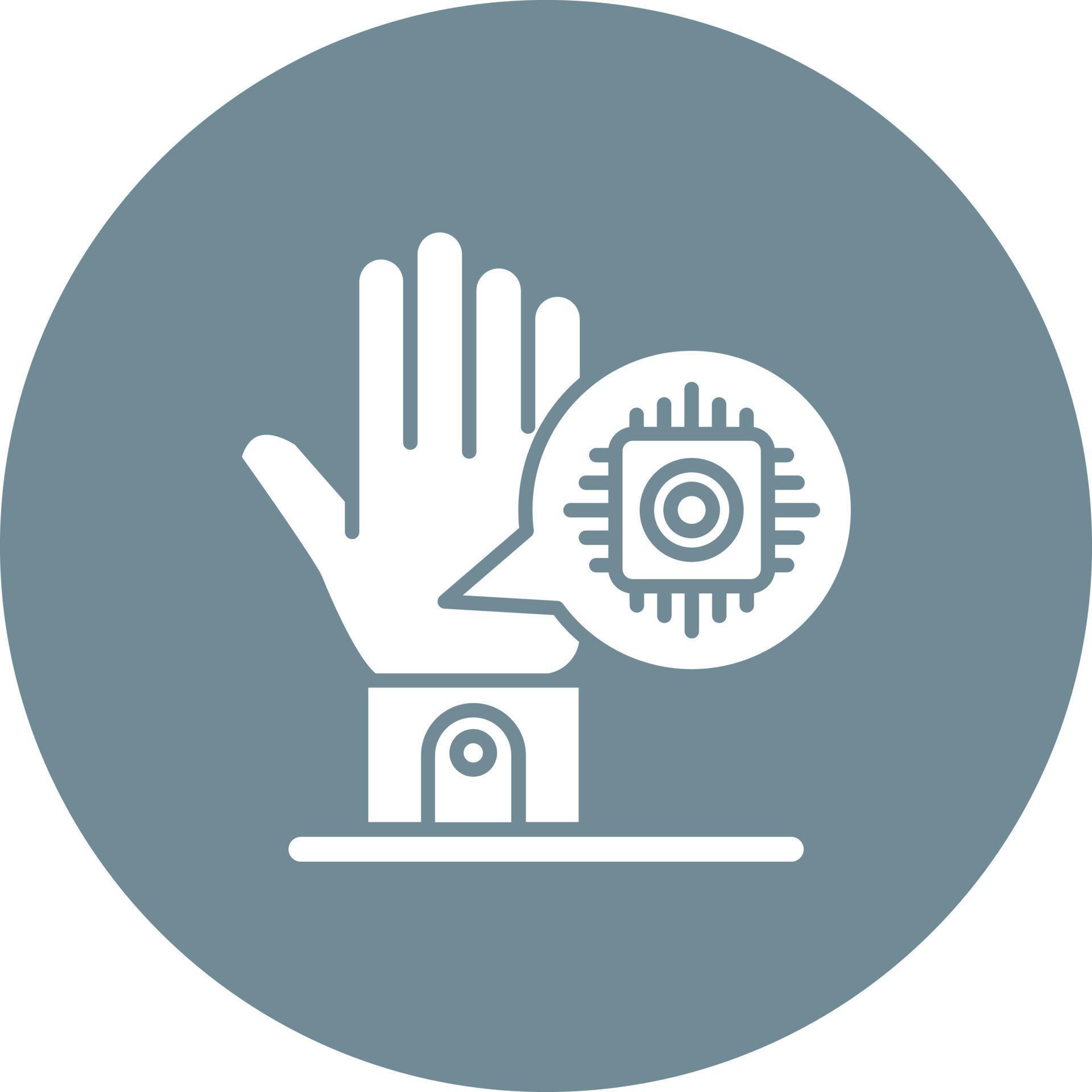 Microchip Implant Glyph Circle Background Icon 17718510 Vector Art at