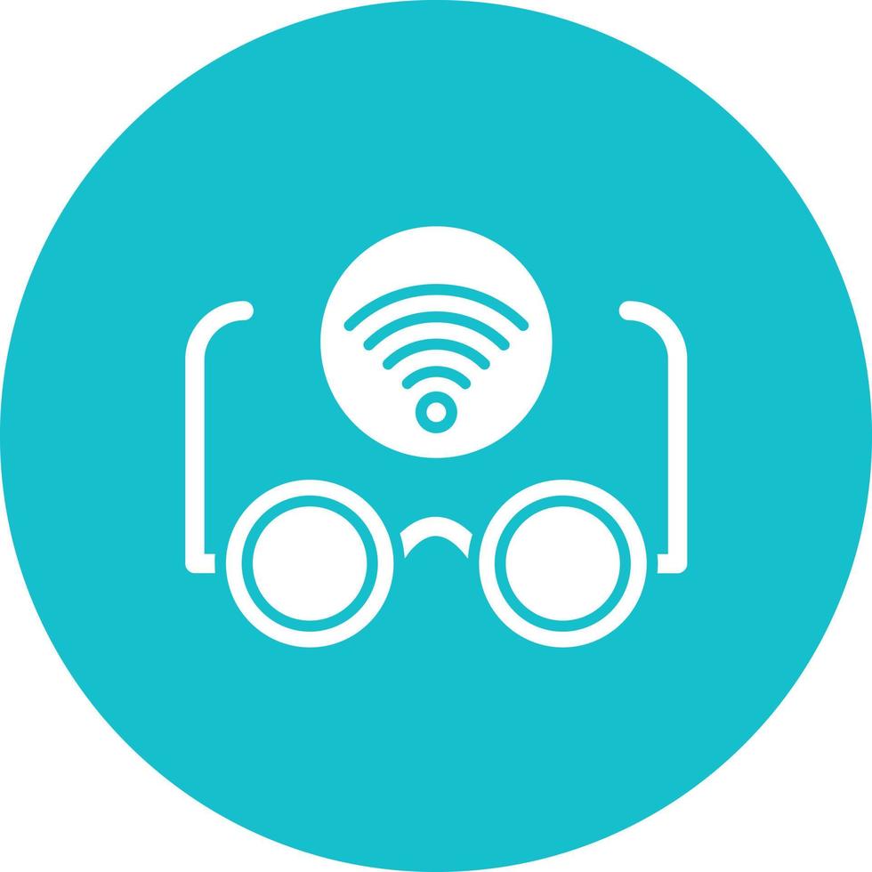 Smart Glasses Glyph Circle Background Icon vector