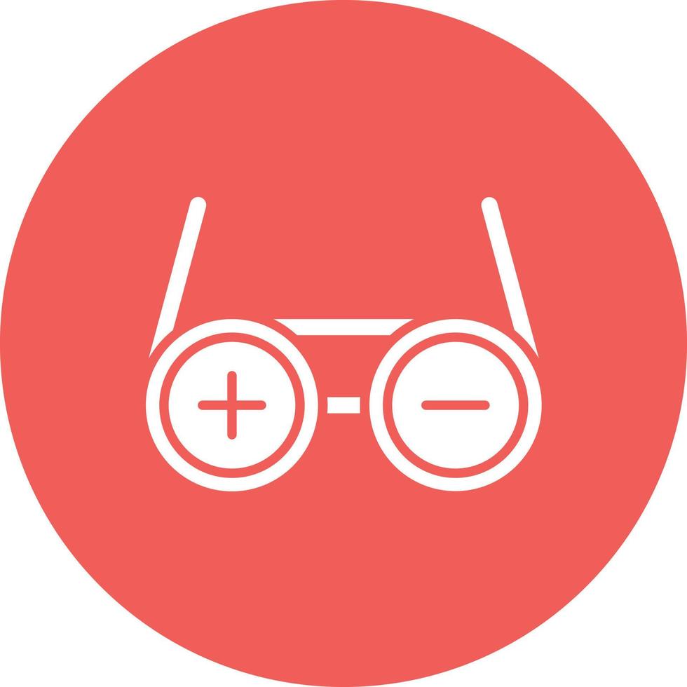 icono de fondo de círculo de glifo de gafas graduadas vector