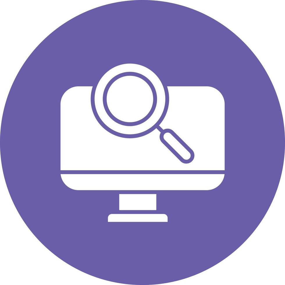 Screen Magnification Glyph Circle Background Icon vector