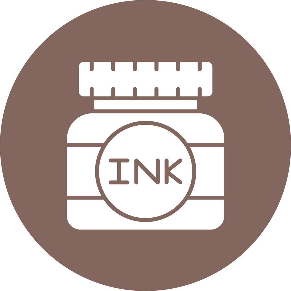 Inks Glyph Circle Background Icon vector