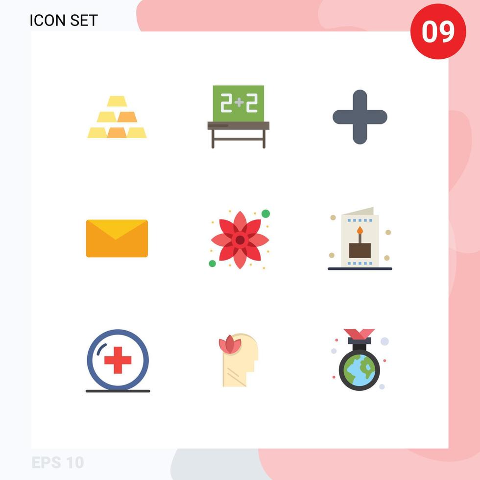 User Interface Pack of 9 Basic Flat Colors of green chamomile new interface email Editable Vector Design Elements