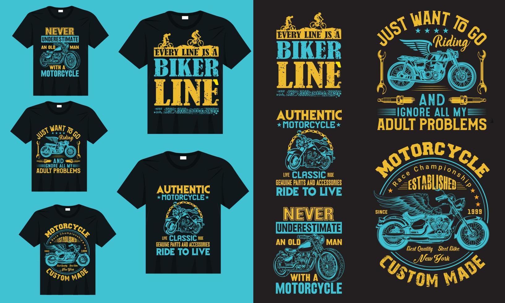 motorcycles t-shirt design bundle vector
