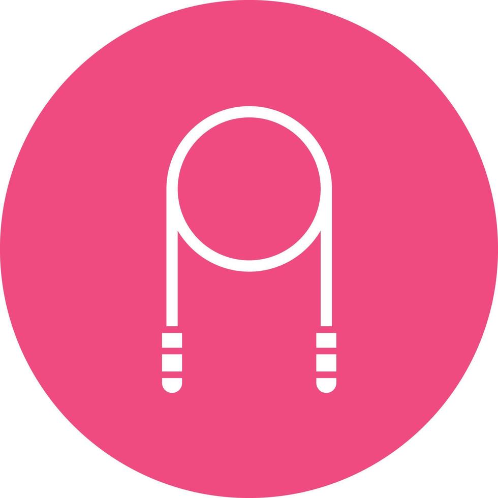 Jump Rope Glyph Circle Background Icon vector