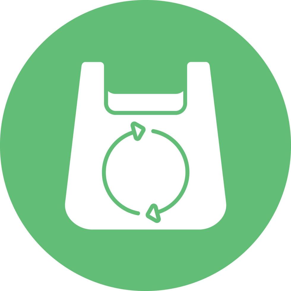 Reusable Grocery Bag Glyph Circle Background Icon vector