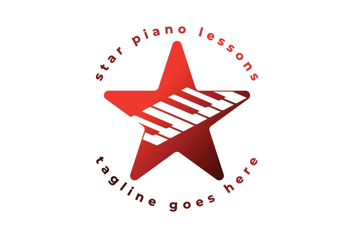 logotipo de música de instrumento de piano de estrella minimalista simple moderno vector
