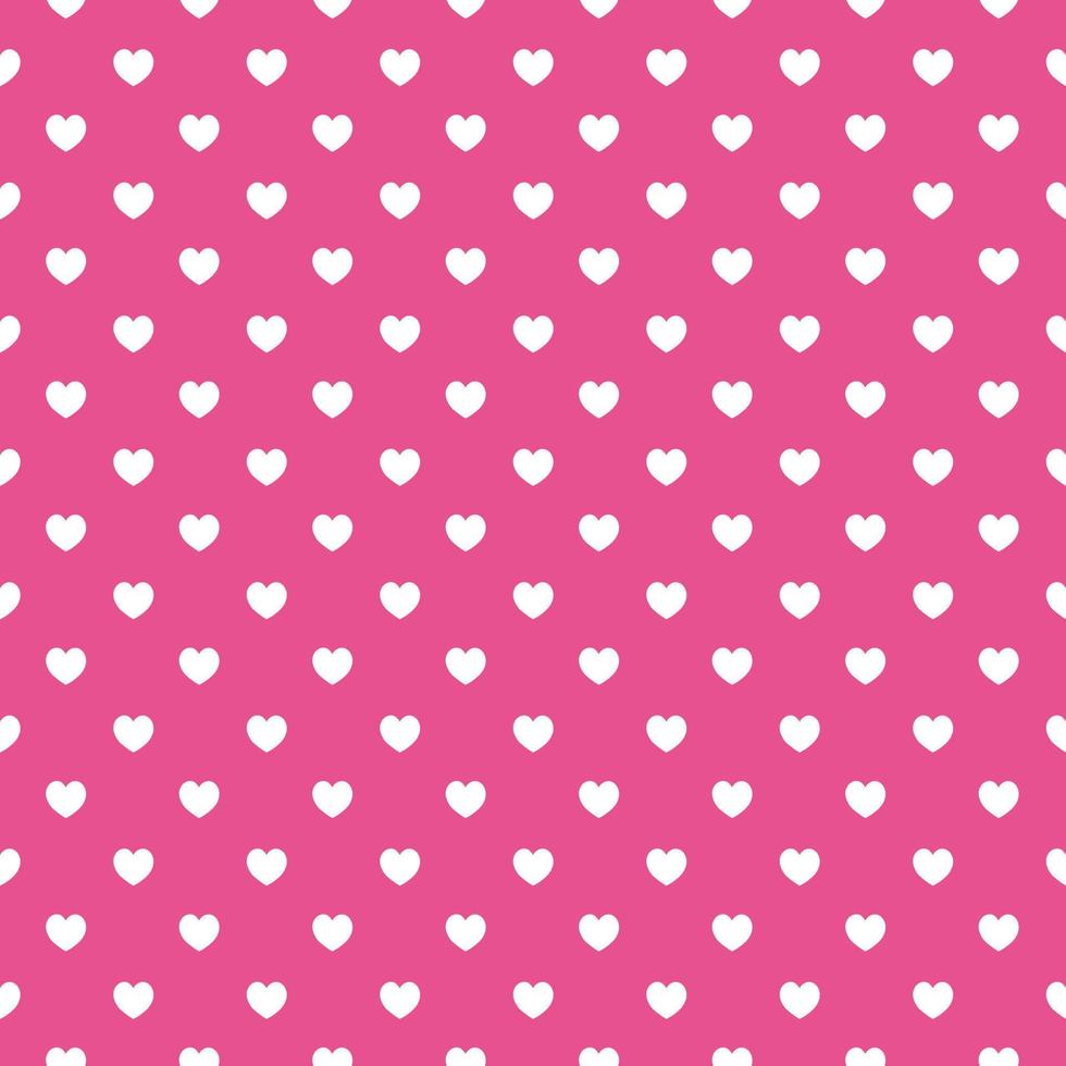 White hearts on bright pink background seamless pattern. Seamless love heart design vector background. Seamless pattern on Valentine's day. The seamless texture with hart.