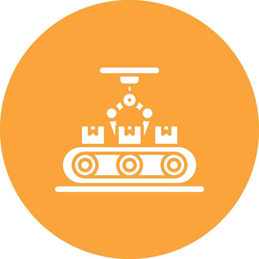 Automation Glyph Circle Background Icon vector