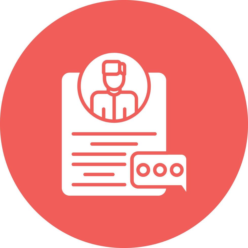 Post Interview Note Glyph Circle Background Icon vector