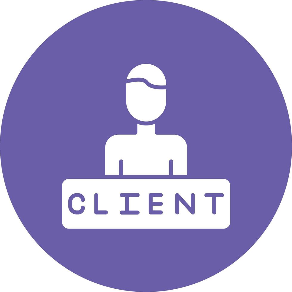 Client Glyph Circle Background Icon vector