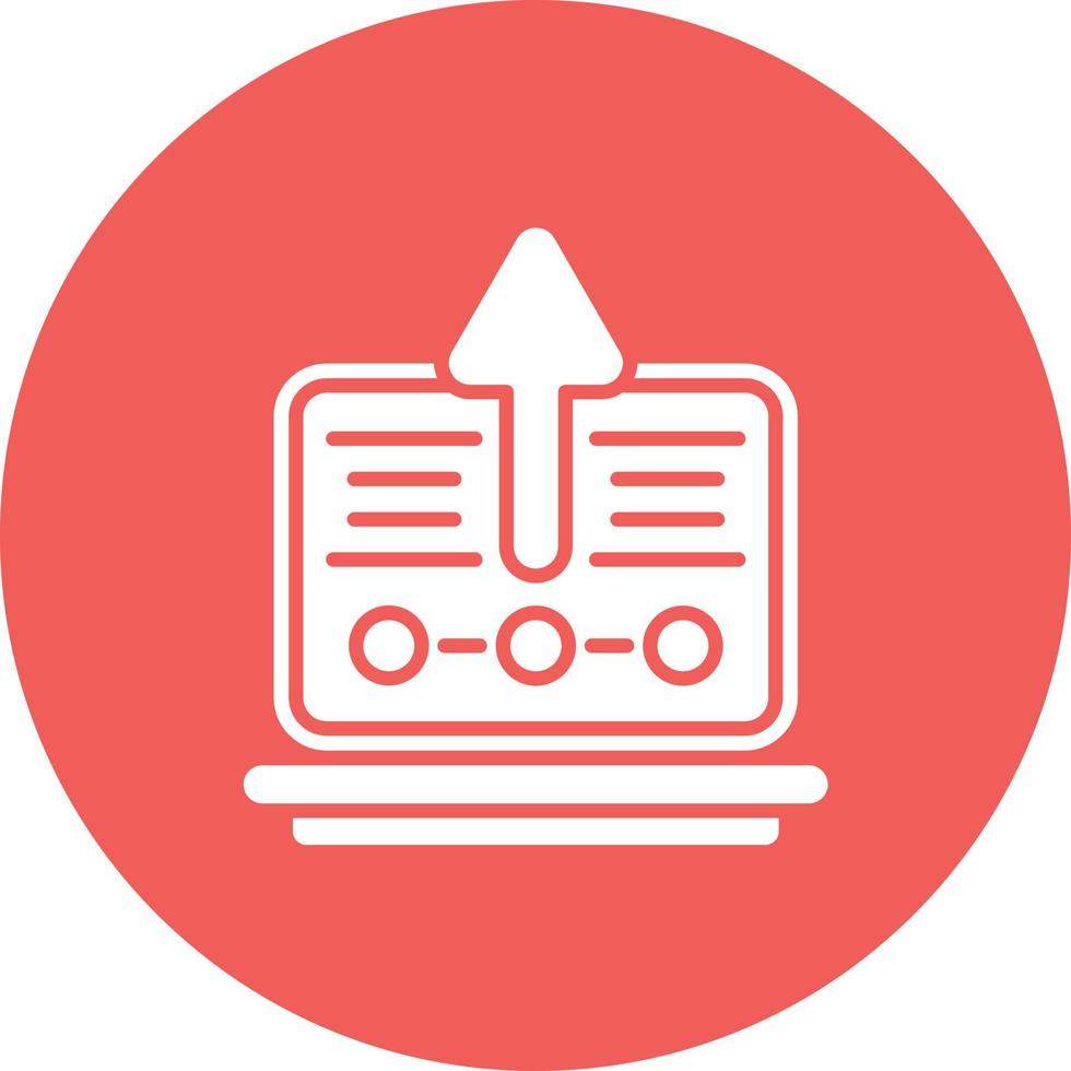 Upgrade Laptop Glyph Circle Background Icon vector