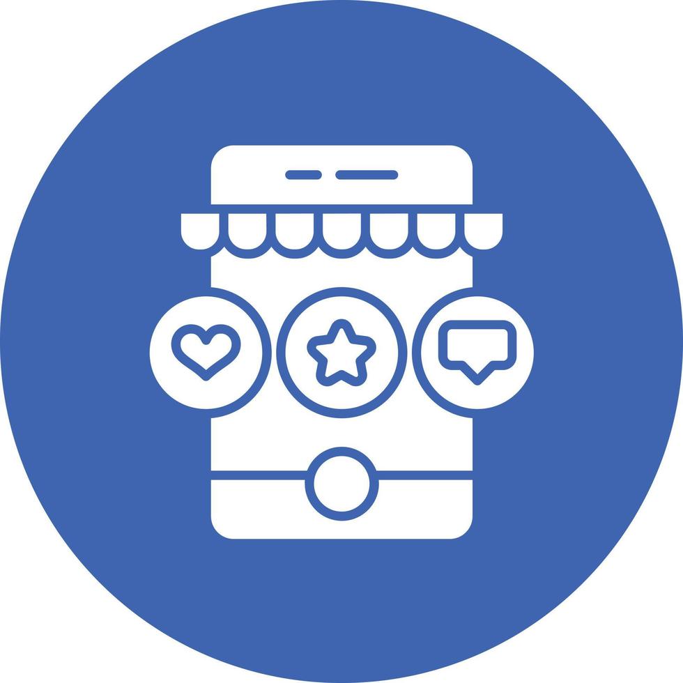 Influencer Marketplace Glyph Circle Background Icon vector