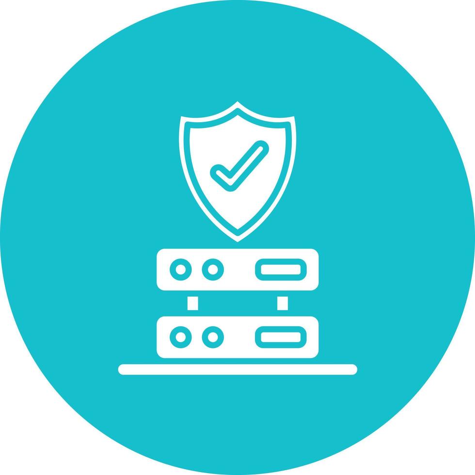 Data Protection Glyph Circle Background Icon vector