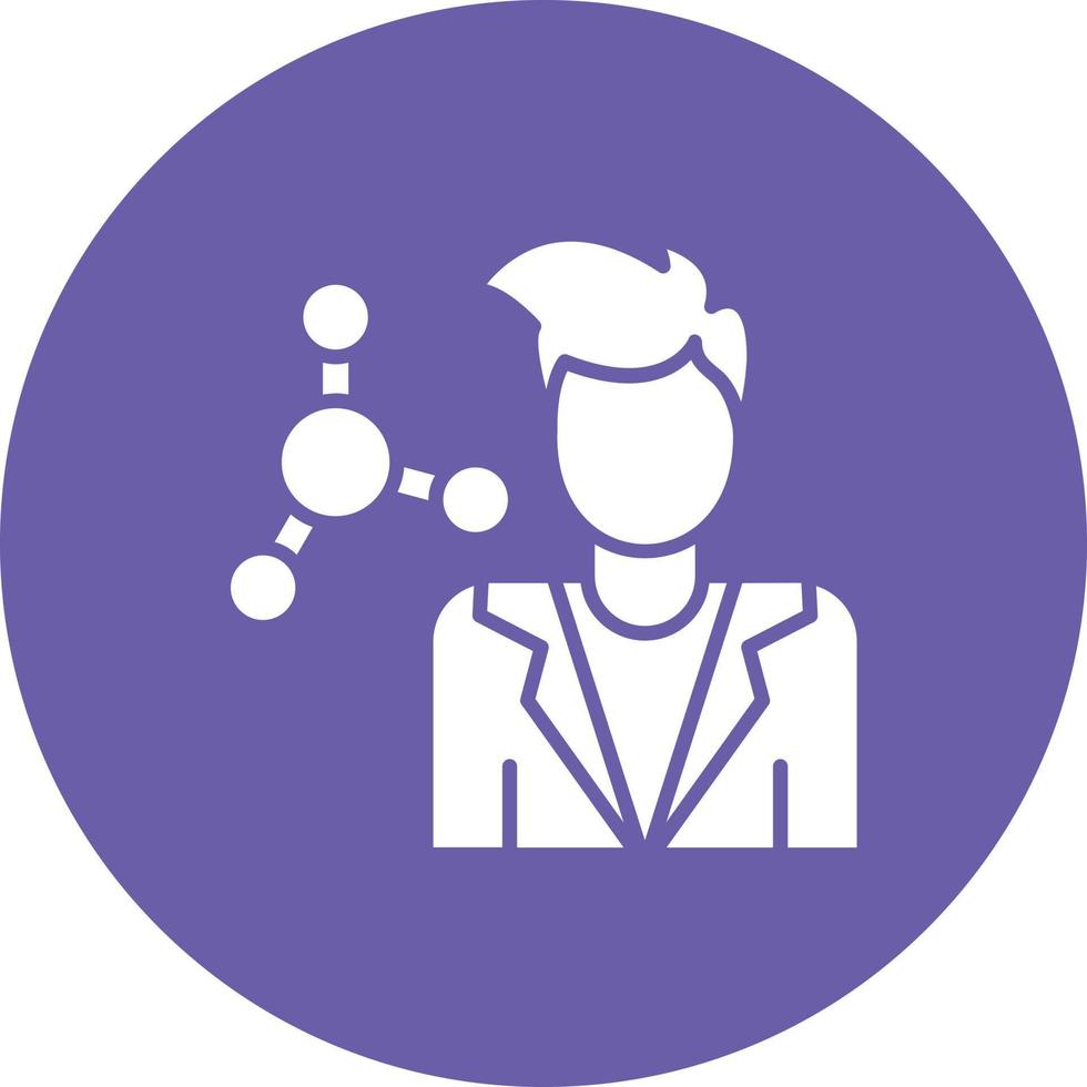 Scientist Male Glyph Circle Background Icon vector