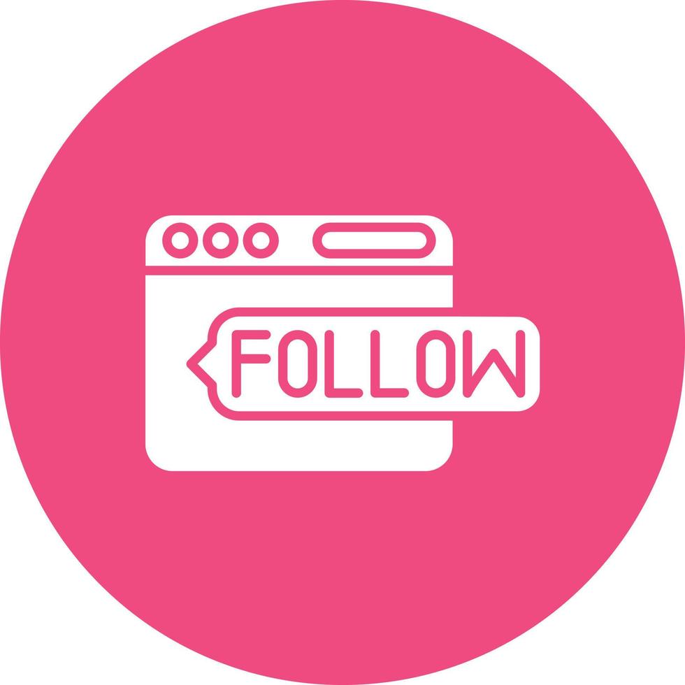Do Follow Glyph Circle Background Icon vector