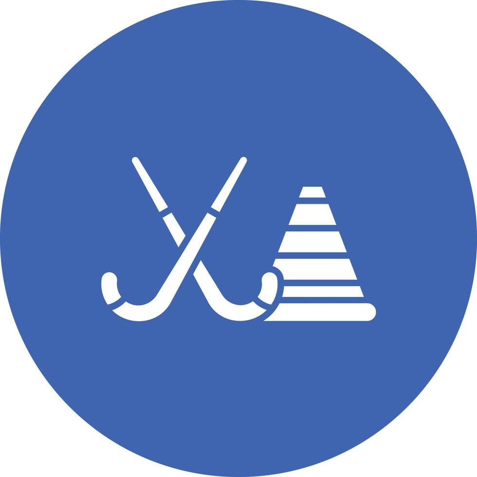 Hockey Practice Glyph Circle Background Icon vector