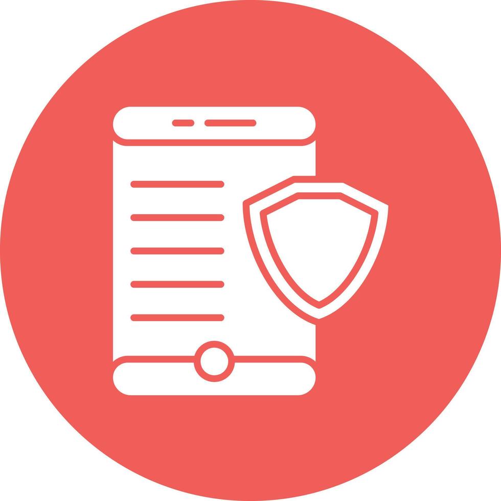 Mobile Security Glyph Circle Background Icon vector