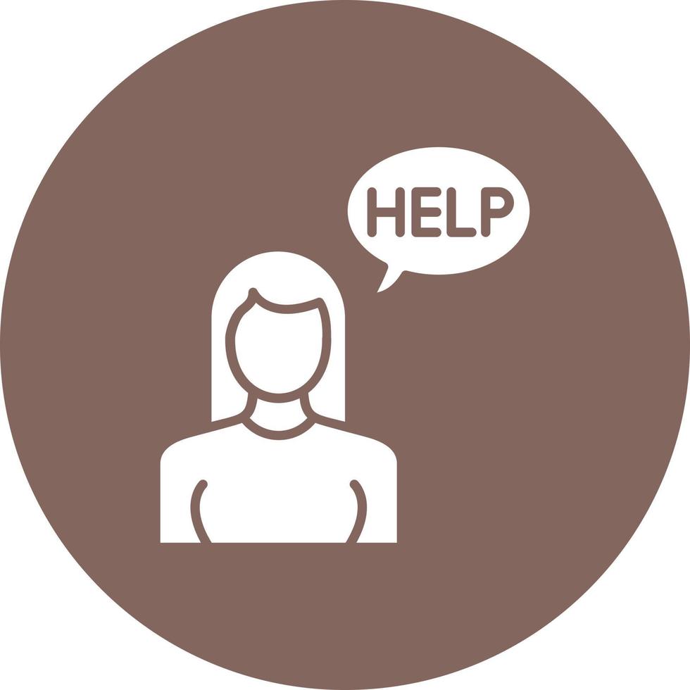 Help Glyph Circle Background Icon vector