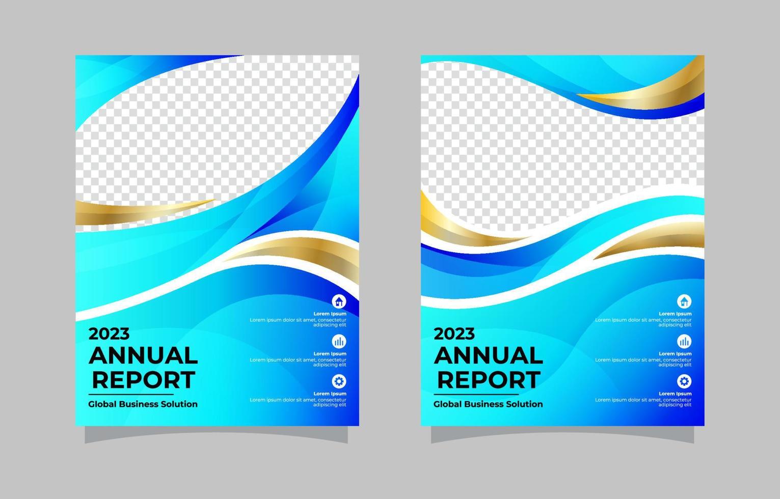 Company Business Annual Report Gradient Template Design vector