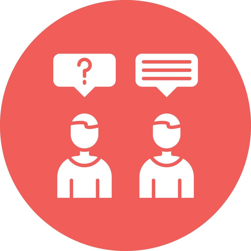Discussion Glyph Circle Background Icon vector