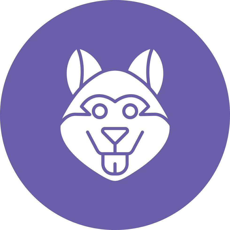 Arctic Dog Glyph Circle Background Icon vector